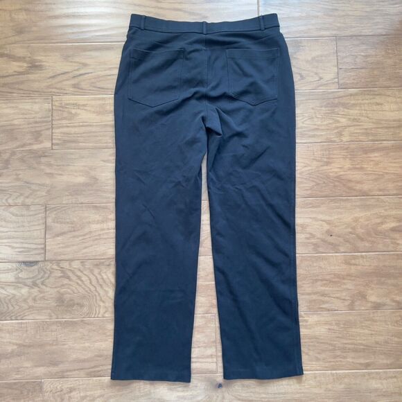 Isaac Mizrahi Live! Pants Women's Size 16 Black Ponte Knit Straight Leg - Picture 2 of 8